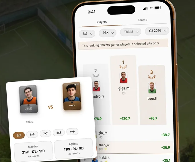 Playbox city leaderboard with the top three players and a Versus comparison of two players together and against